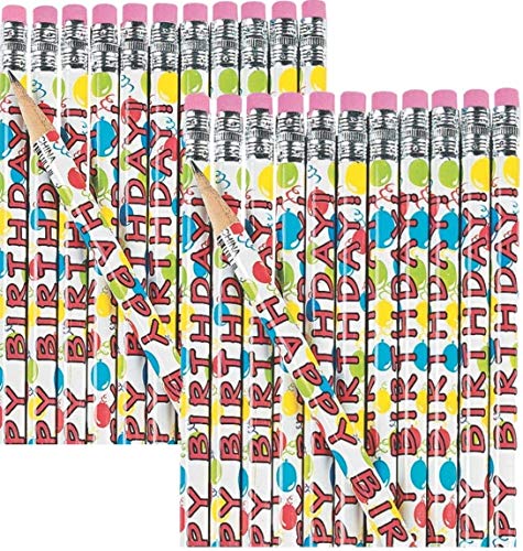 Fun Express Wooden Happy Birthday Pencils (48 Count) - Click to Buy