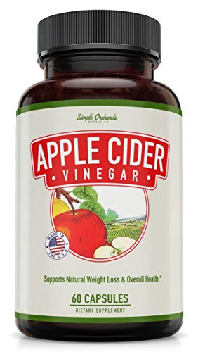 Apple Cider Vinegar Pills by Simple Orchards - 60 Tasteless Capsules for & - Curb Appetite, Eliminate igue,Boost Your Energy - 1250mg (2 Pills) - Click to Buy