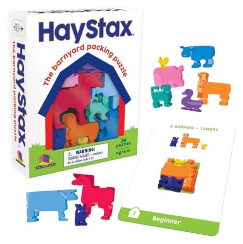 Brainwright Hay STAX - The Barnyard Packing Puzzle Multicolor, 5" - Click to Buy