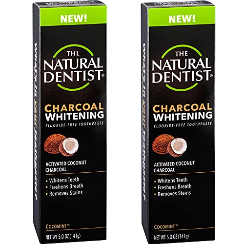 The Natural Dentist Charcoal Whitening Fluoride-Free Toothpaste Cocomint 5 oz tube, 2 Pack - Click to Buy