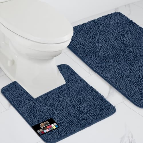 Gorilla Grip Teppich-Set, weiches Chenille, 2-teiliges Set, WC-Bodenmatte und 76,2 x 50,8 cm große Matte, saugfähige, waschbare Matten, Mikrofaser trocknet schnell, Teppiche für Zuhause, Küche, - Click to Buy