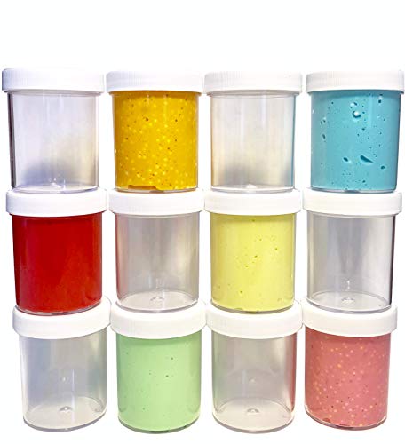 Slime Storage Jars 4 oz - (Available in 8 and 15 Packs) - Clear All Purpose containers - for All Glue Putty Making - Art, Craft and Hobby Storage containers … (8) - Click to Buy