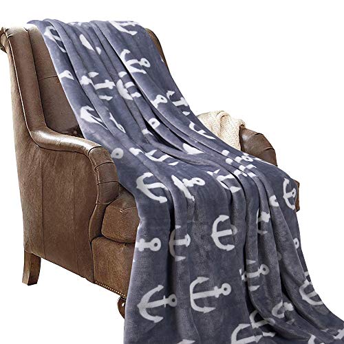 JML Flannel Blanket Sofa Couch Throw Blanket Super Soft Lightweight Microfiber Fuzzy Plush Throw Blanket Shawls and Wraps Anchor Fleece Throw for Adults,Pet,Travel,Home,Bed,Chair - Grey Anchor - Click to Buy