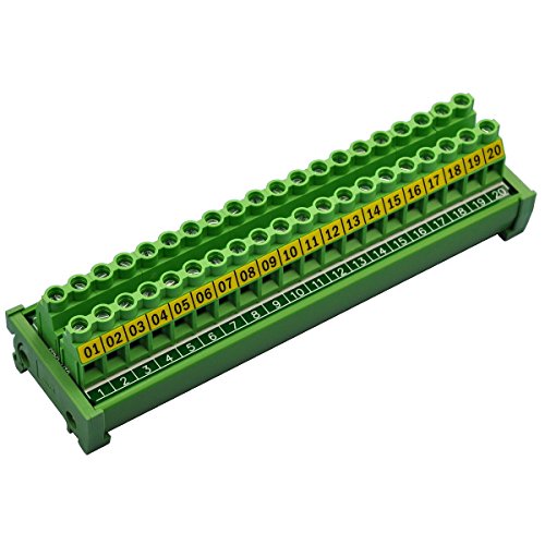 Electronics-Salon DIN Rail Mount 20 Position 30A / 300V Screw Terminal Block Distribution Module. - Click to Buy