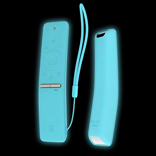 SIKAI Shockproof Silicone Cover for Samsung BN59-01241A BN59-01242A BN59-01260A BN59-01259E Remote Holder Full Protective Dust-Proof Anti-Lost with Remote Loop (Glow in Dark Blue) - Click to Buy
