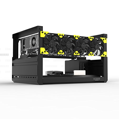 Veddha T2S 6-GPU Mining Case Aluminum Mining Rig Open Air Frame Case for Ethereum(ETH)/ETC/ZCash/BTC/Monero Easy Assemble - Click to Buy