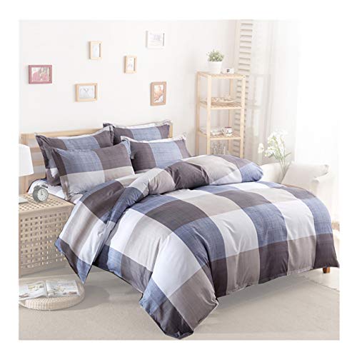 uozzi Bettwäsche 3-Teiliges Bettwäsche Bettbezug Set, 100% Baumwolle, bedruckt floralem Muster, atmungsaktiv, weich und langlebig, Falten, verblassen & schmutzabweisend, Mikrofaser, plaid, King Size - Click to Buy