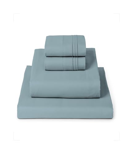 Mellanni California King Sheets Set - 4 PC Iconic Collection Bedding - Hotel Luxury, Extra Soft, Cooling Bed Sheets - Wrinkle, Fade, Stain Resistant (Cal King, Spa Blue) - Click to Buy