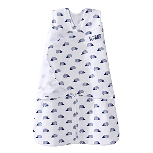 HALO 100% Cotton Sleepsack Swaddle, 3-Way Adjustable Wearable Blanket, TOG 1.5, Navy Hedgehog, Newborn, 0-3 Months - Click to Buy