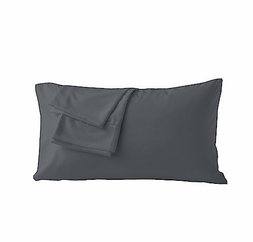 Pillowcases King Gray Set of 2 Envelope Closure End Easy Fit for All Season Cooling Soft and Breathable Material Machine Washable