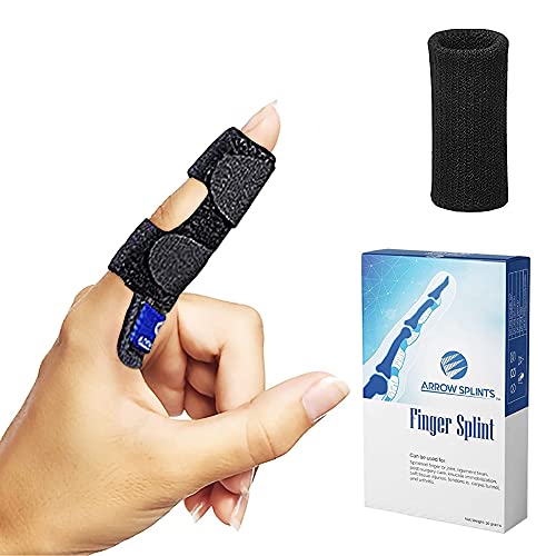 Trigger Finger Splint - Mallet Finger Splint w/Built-in Support for Arthritis, Sport Injuries, Basketball, Baseball, Volleyball, Bowling, Soccer fits Index, Middle, Ring, Pinky Fingers - Click to Buy