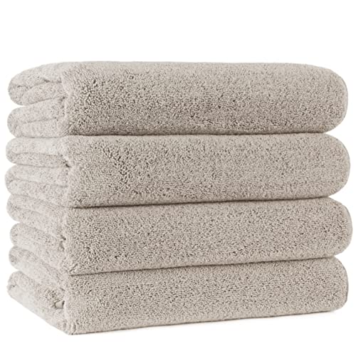 Polyte Quick Dry Lint Free Microfiber Bath Towel, 57 x 30 in, Set of 4 (Beige) - Click to Buy
