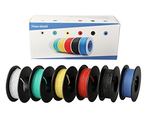 Nano Shield NS085 Hook-up Stranded Wire 22 AWG with UL3132 6 Colors (23ft Each) Flexible 22 Gauge Silicone Wire Rubber Insulated Electrical Wire 300V Tinned Copper Electric Cable for DIY - Click to Buy