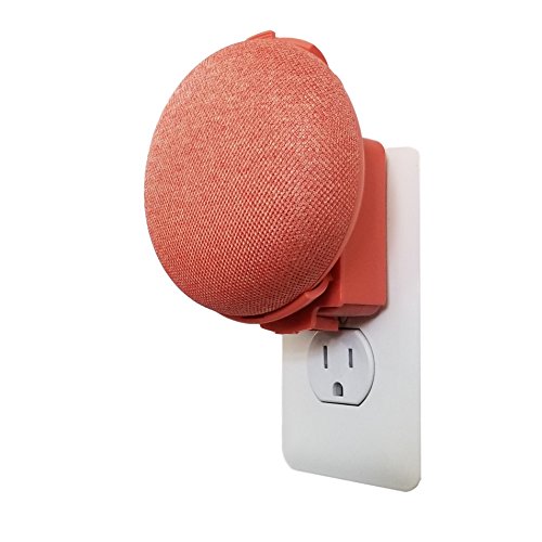 Dot Genie Google Home Mini (1st Gen) Backpack: The Simplest and Cleanest Outlet Wall Mount Hanger Stand for Home Mini (1st Gen) - No Cord Wrapping Required - Designed in USA (Coral) - Click to Buy