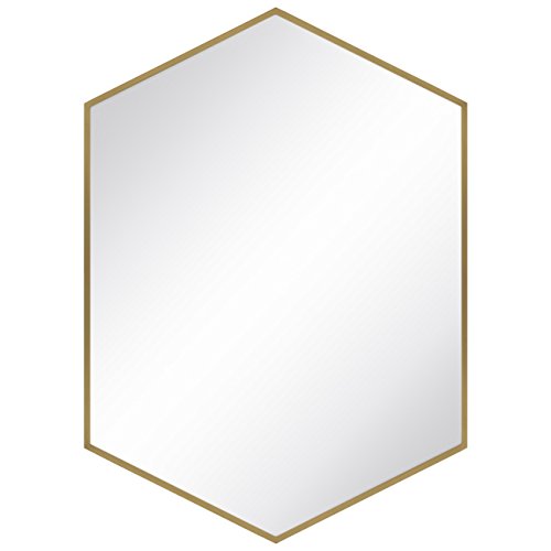 Best Choice Products Modern Hexagonal Wall-Mounted Mirror, Copper Lining - Click to Buy