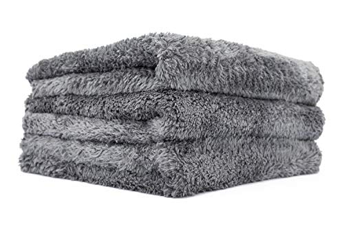 The Rag Company - Eagle Edgeless 600 (3-Pack) Professional Korean 70/30 Blend Super Plush, Microfiber Auto Detailing Towels, Buffing & Polishing, 600gsm, 16in x 16in, Dark Grey - Click to Buy