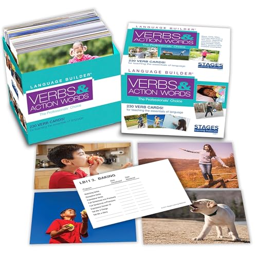 Stages Learning Language Builder Verbs and Action Words Flash Cards for Aba and Autism Vocabulary Flashcards, Multi - Click to Buy
