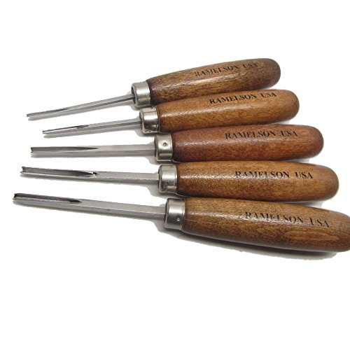 Gunstock Gunsmith Woodcarving V & U Chisel Carving set for Checkering and Restoration (5 Piece) - Click to Buy
