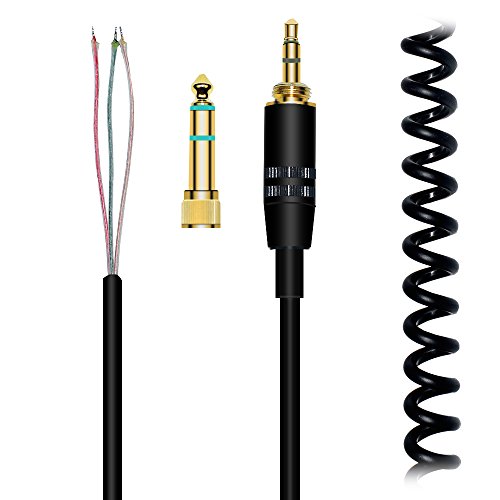 Alitutumao Coiled Repair Cable Replacement Spring Cord with Gold Plated Connectors Compatible with Sony ATH-M50 ATH-M50s MDR-7506 7509 MDR-V6 V6 V600 V700 V900 Headphones 1/4-inch Adapter Included - Click to Buy