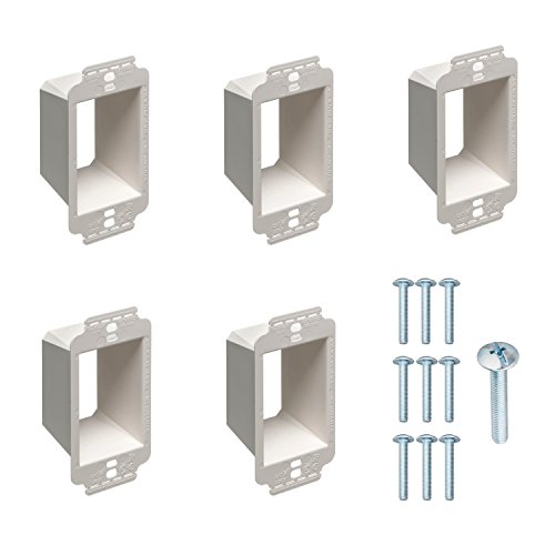 1-Gang Electrical Box Extender with Machine Screws, Kit by DoodleYolk Inc. 5-Pack Junction Box Extension, 6-32 Truss Head screws. Extra Large Arlington BE1X ring better secures wiring devices - Click to Buy