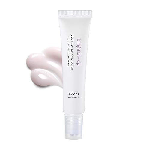 NOONI 3-IN-1 Radiance Eye Serum 0.84 Ounces, Eye Cream, Eye treatment, Massage eye serum, Cooling and brightening serum, Massage roller balls, Eye roller applicator - Click to Buy