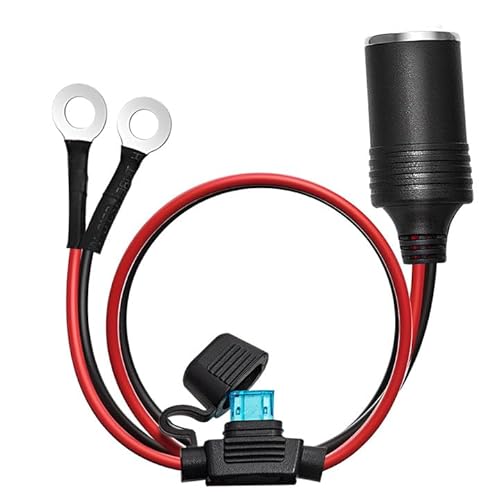 CHANZON 12V / 24V Power Supply Car Plug Outlet - 3FT/6FT UL 16AWG Cable with 15A Fuse - Heavy Duty DC Cigarette Lighter Female Socket Extension with Perforated Terminal Direct Battery Type - Click to Buy