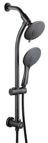 Duttao DT5611 Drill-Free Slide Bar Combo with 5-Function Showerhead and 5-Function Hand held Shower, Oil Rubbed Bronze - Click to Buy