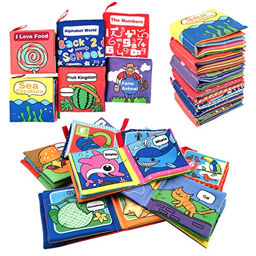 Soft Cloth Books for Baby, Toddler and Infant - Let's Learn Together, Educational Toy for Boy & Girl, Shower Gift for Baby, Pack of 6 - Click to Buy