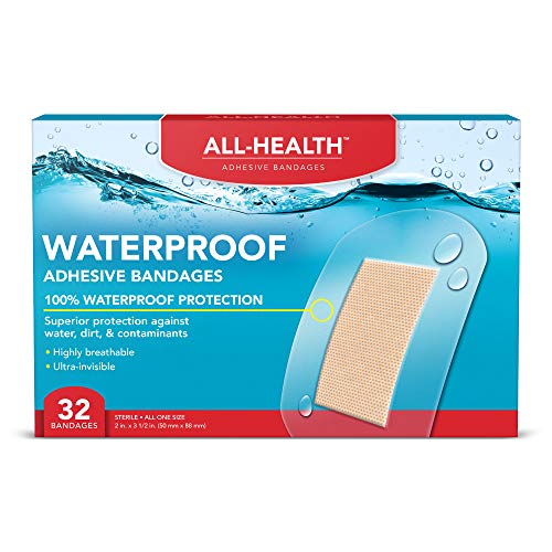 All-Health Clear Waterproof Adhesive Bandages, 2 x 3-1/2 inch, 32 Count - Click to Buy