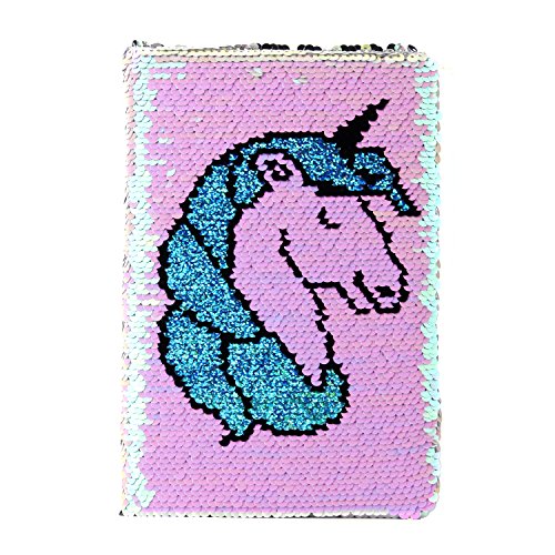 POJO TECH Sequin Notebook - PojoTech Mermaid Reversible Sequin Journal ââ‚¬â€œ Magic Travel Journal Notebook Gift for Adults and Kids (unicorn) - Click to Buy
