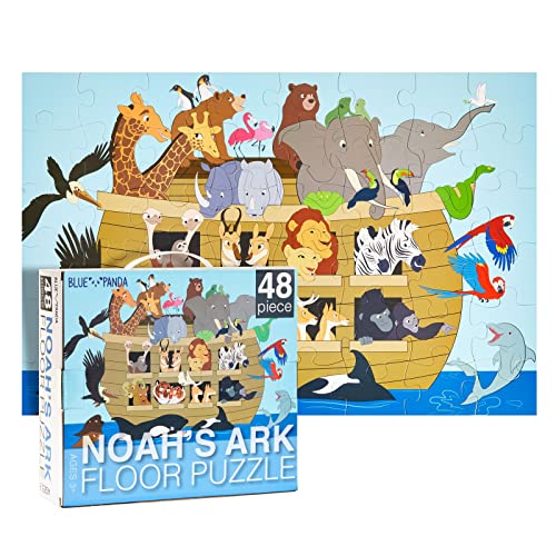 48 Piece Jumbo Floor Puzzle for Kids Ages 3-5 and 4-8, 2x3 Feet Giant Jigsaw Puzzles for Toddler Preschool Learning, Noah's Ark - Click to Buy