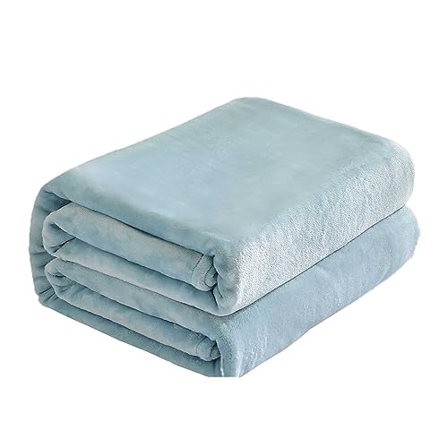 Kingole Flannel Fleece Microfiber Throw Blanket, Luxury Light Blue Twin Size Lightweight Cozy Couch Bed Super Soft and Warm Plush Solid Color 350GSM (66?x90) - Click to Buy