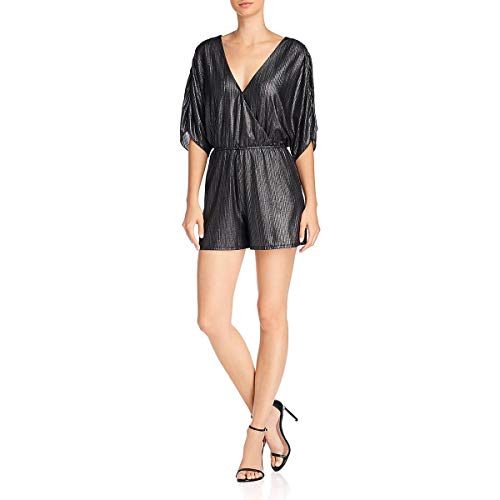 GUESS Womens Riviera Half Sleeve Romper, Jet Black/Multi, Small - Click to Buy