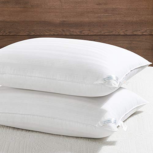 downluxe Down Alternative King Size Pillows (2 Pack) - 100% Breathable Cotton Cover, Hotel Collection Soft Bed Pillows for Sleeping, 20 X 36 - Click to Buy