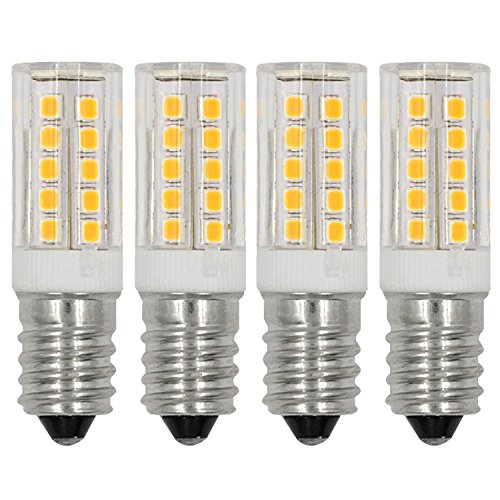 Lacnooe E12 C7 Led Candelabra Bulbs 6000k Daylight White, 40 Watt E12 Halogen Equivalent,T6 Small Base 120V E12 C7 LED Light Bulbs 5W 450LM Bright Cool White for Ceiling Fan Chandelier Light, 4 Pack - Click to Buy