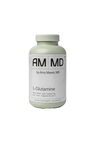 Amy Myers MD L Glutamine Capsules 1700mg to Support Sugar Cravings, Muscle Repair & Healthy Gut - Ideal Amino Acid For Leaky Gut & Digestive Health - Supports Immune System & Thyroid Function 120 Caps - Click to Buy