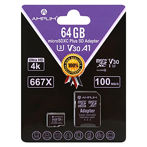 Amplim Micro SD Card Plus Adaptateur (Classe 10 UHS-I microSDXC Extreme Pro mémoire) 64 Go Ultra High Speed 600 x 90 Mo/s UHS-1 microSD SDXC Lot téléphone portable tablette Flash (64G Performance TF G5) MicroSD Purple 64GB - Click to Buy