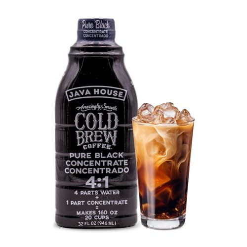 JAVA HOUSE Cold Brew Coffee, Colombian 4:1 Liquid Concentrate, 32 Ounce Bottle - Click to Buy