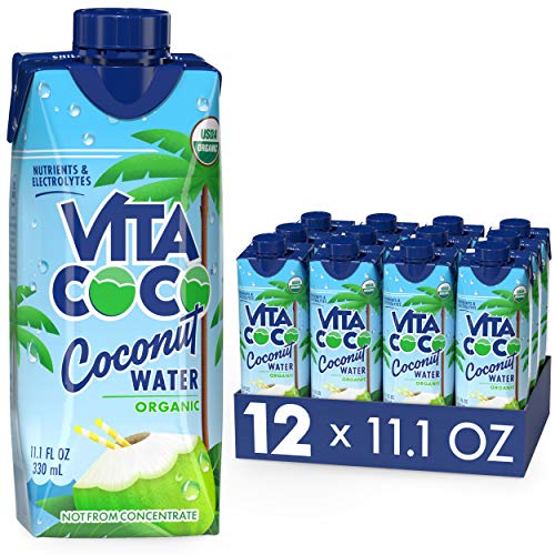 Vita Coco Organic Coconut Water, Pure - Naturally Hydrating Electrolyte Drink - Smart Alternative to Coffee, Soda, and Sports Drinks - Gluten Free - 11.1 Fluid Ounce (Pack of 12) - Click to Buy
