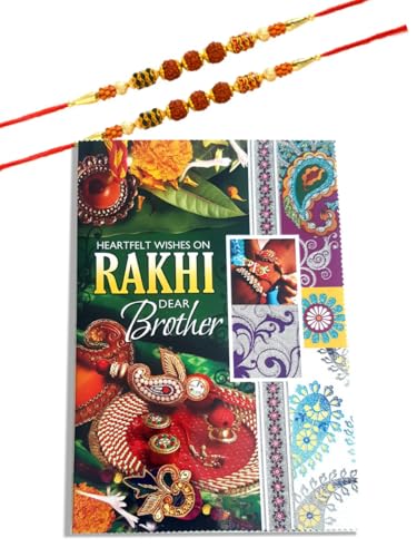 Rakhi for Brother | Rakhi Set of 2 | Designer OM Rakhi | Rudraksha and OM Rakhee | Rakdi for Bhai Bhaiya Brother or Auspicious Festival of Rakhi - Click to Buy