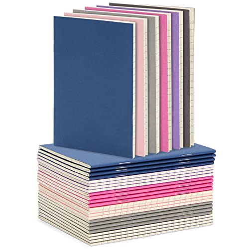 24 Pack Mini Paper Notebooks for Kids, Bulk Pocket Notepads with 48 Lined Pages for Journaling, Writing, Composition, School Supplies (6 Colors, 3.5 x 5 in) - Click to Buy