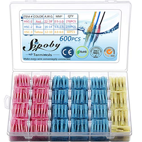 600 PCS Heat Shrink Butt Connectors Sopoby Electrical Connectors Wire Terminals Insulated Waterproof Marine Automotive Copper Connectors - Click to Buy