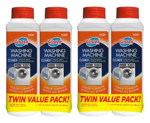 Glisten Washer Magic Washing Machine Cleaner and Deodorizer, 4 Bottles