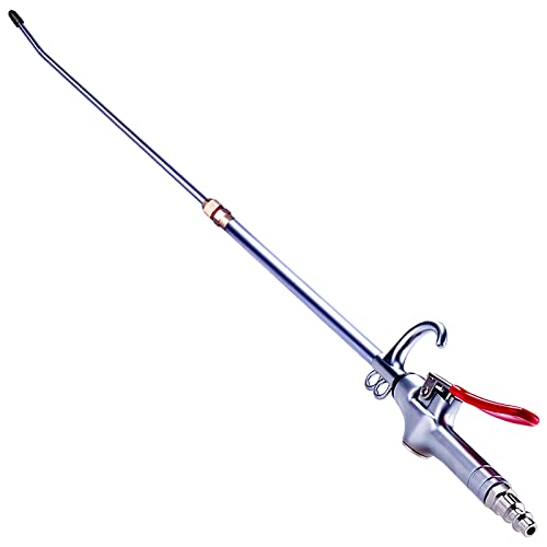 High Volume Powerful Industrial Air Blow Gun with 14-21 Inch Extensible Stainless Steel Air Flow Nozzle,Pneumatic Air Compressor Accessories Tool Dust Air Blower Gun-Extended to 26 Inch Total Size - Click to Buy