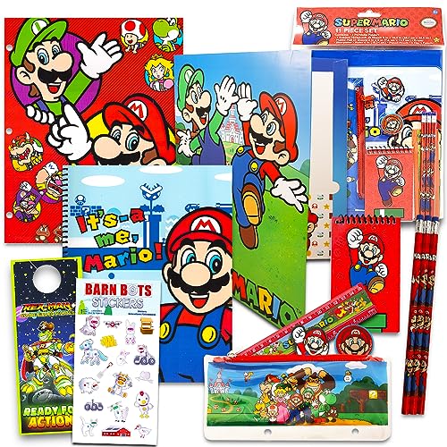 Nintendo Super Mario School Supplies Value Pack Bundle - Folders, Markers, Pencils, Erasers, and More (Super Mario School Supplies) - Click to Buy