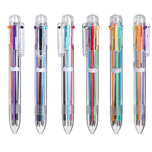 favide 22 Pack 0.5mm 6-in-1 Multicolor Ballpoint Pen,6-Color Retractable Ballpoint Pens for Office School Supplies Students Children Gift,Kids Party Favors - Click to Buy