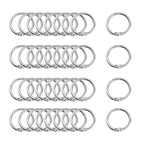 Rannb 100pcs 15mm/0.6 Inch Diameter Nickel Plated Mini Loose Leaf Book Ring Binder Ring Silver Tone for Album Photo Paper Book - Click to Buy