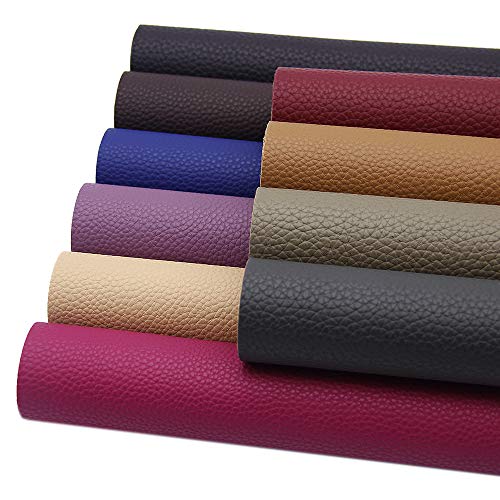 (Dark Color Leahter) - David Angie 10 Pcs Solid PU Synthetic Leather Canvas Back 8" x 13" (20cm x 34cm) Perfect for Making Hair Bow Wallet Handbags Dressing Sewing Crafting DIY Projects (Dark Colour Leahter) - Click to Buy