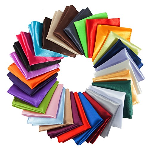 Mens Pocket Squares Handkerchief For Wedding Party, Solid Colors (30 Pieces) by TOPODO - Click to Buy