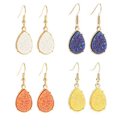 BaubleStar Chic Simulated Druzy Earrings Tear Drop Dangle Earrings - Click to Buy